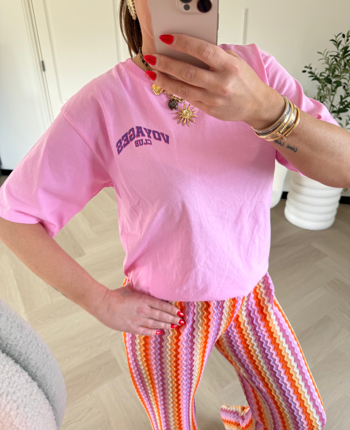 Voyages tee pink