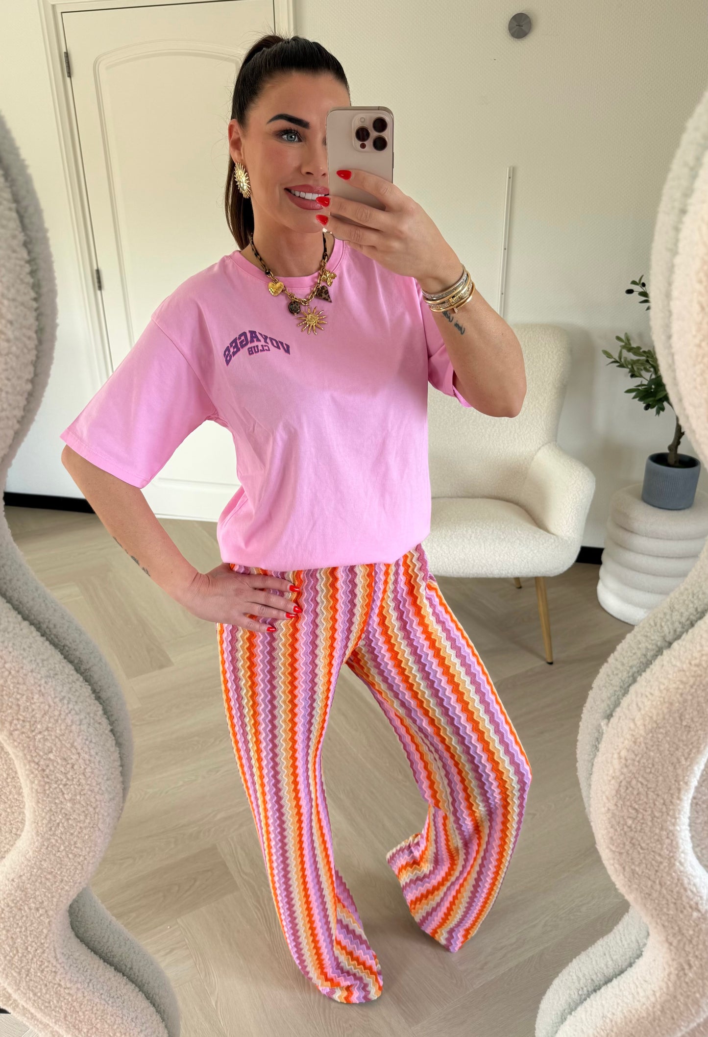 Voyages tee pink