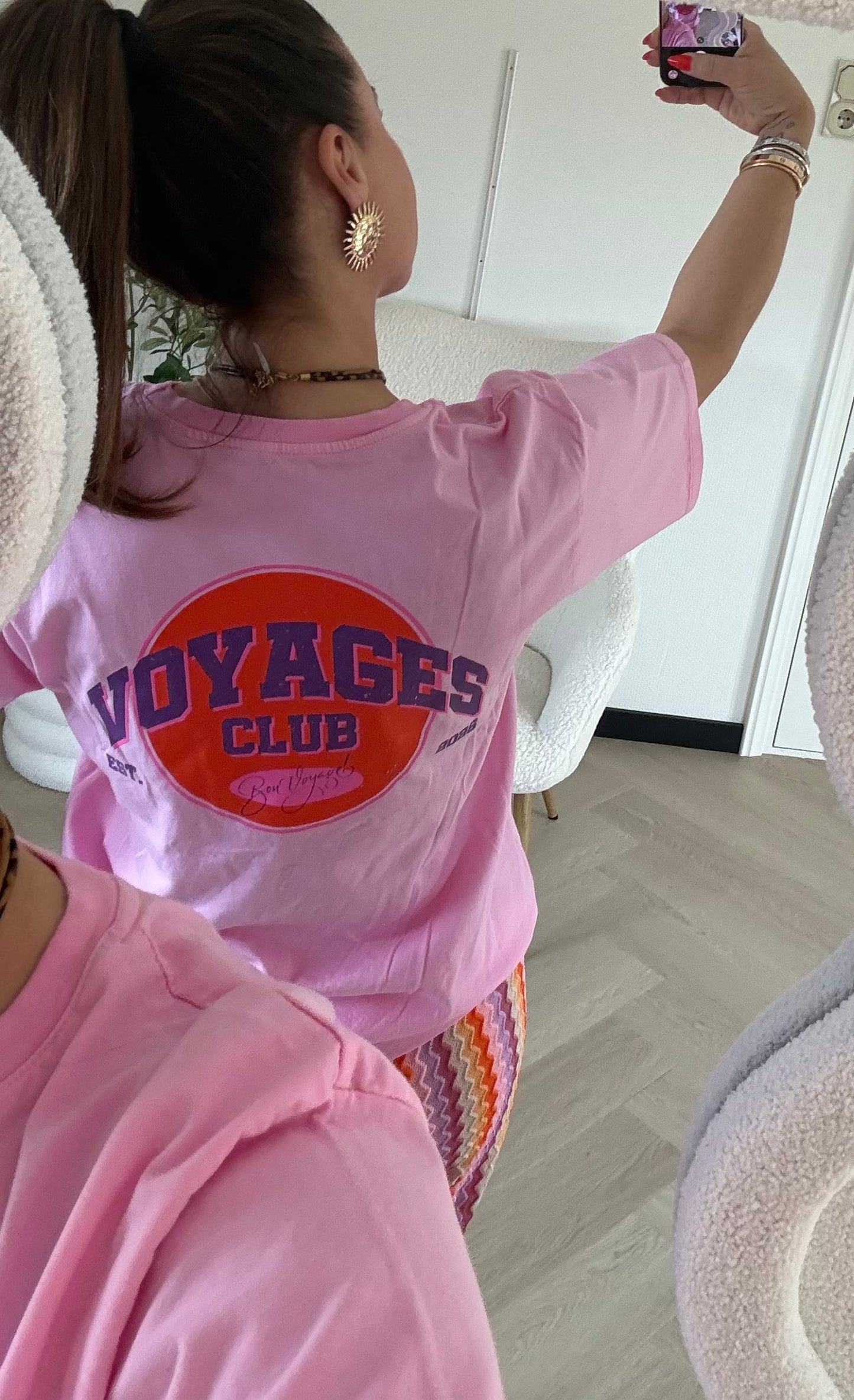 Voyages tee pink