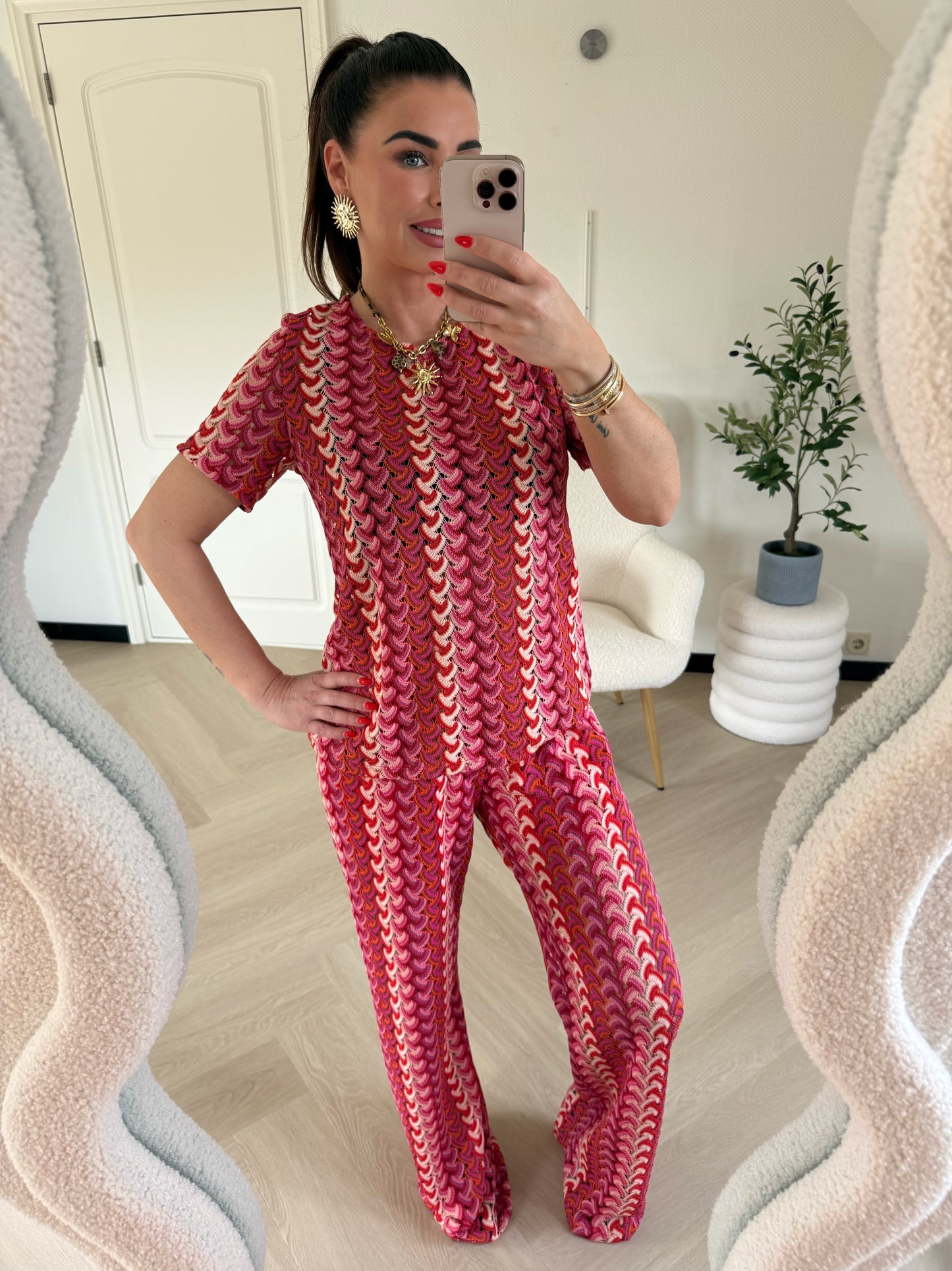 Setje missoni print rood