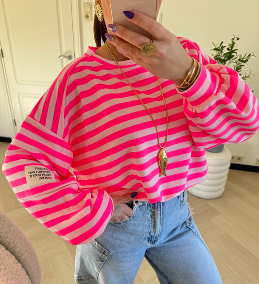 sweater etiket roze
