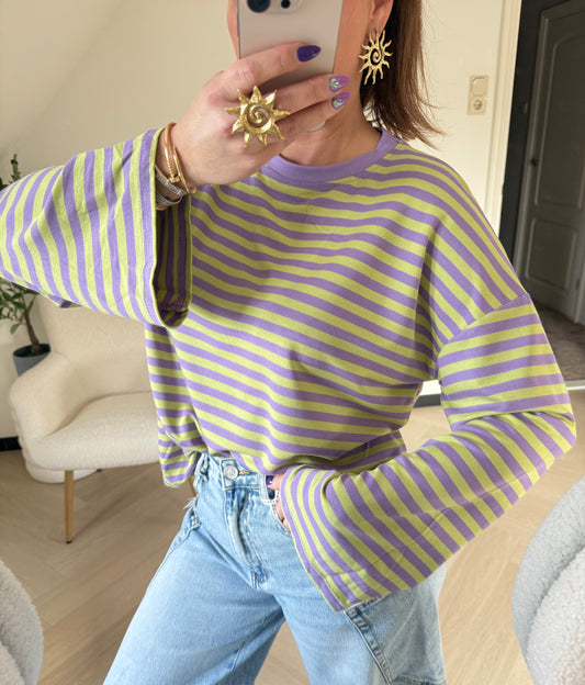 Longsleeve paars met groen