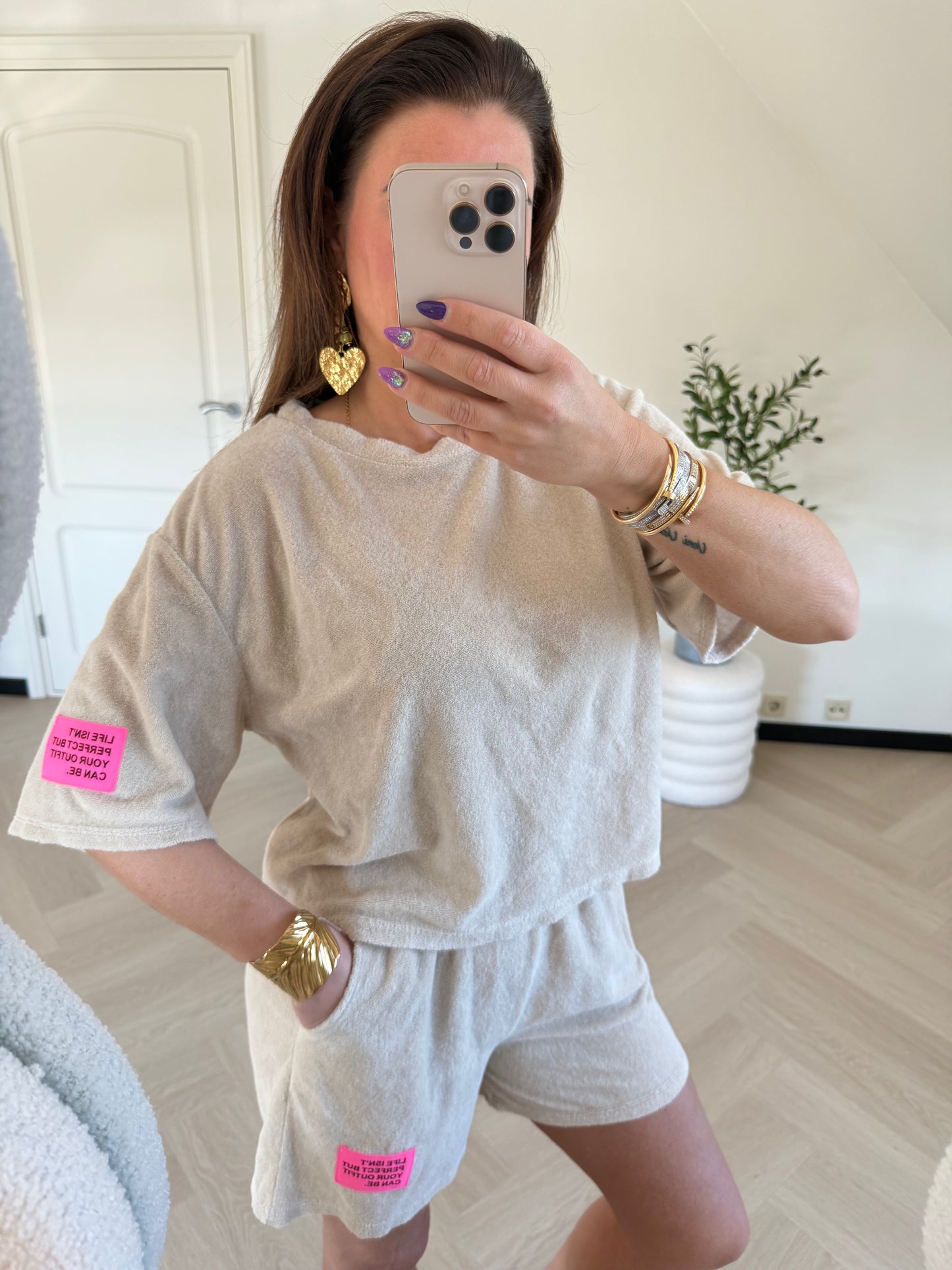 badstof setje beige
